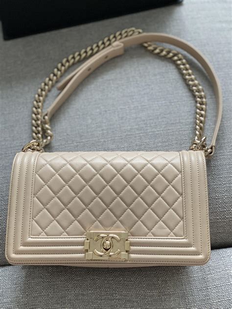 chanel boy light beige|Chanel boyfriend bag small.